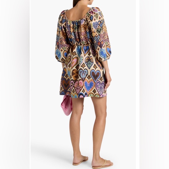 NWOT Farm Rio Hearts Ikat Mini Dress Size XS - Picture 4 of 16